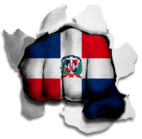 Fist Dominican Republic Flag Logo vinyl decal